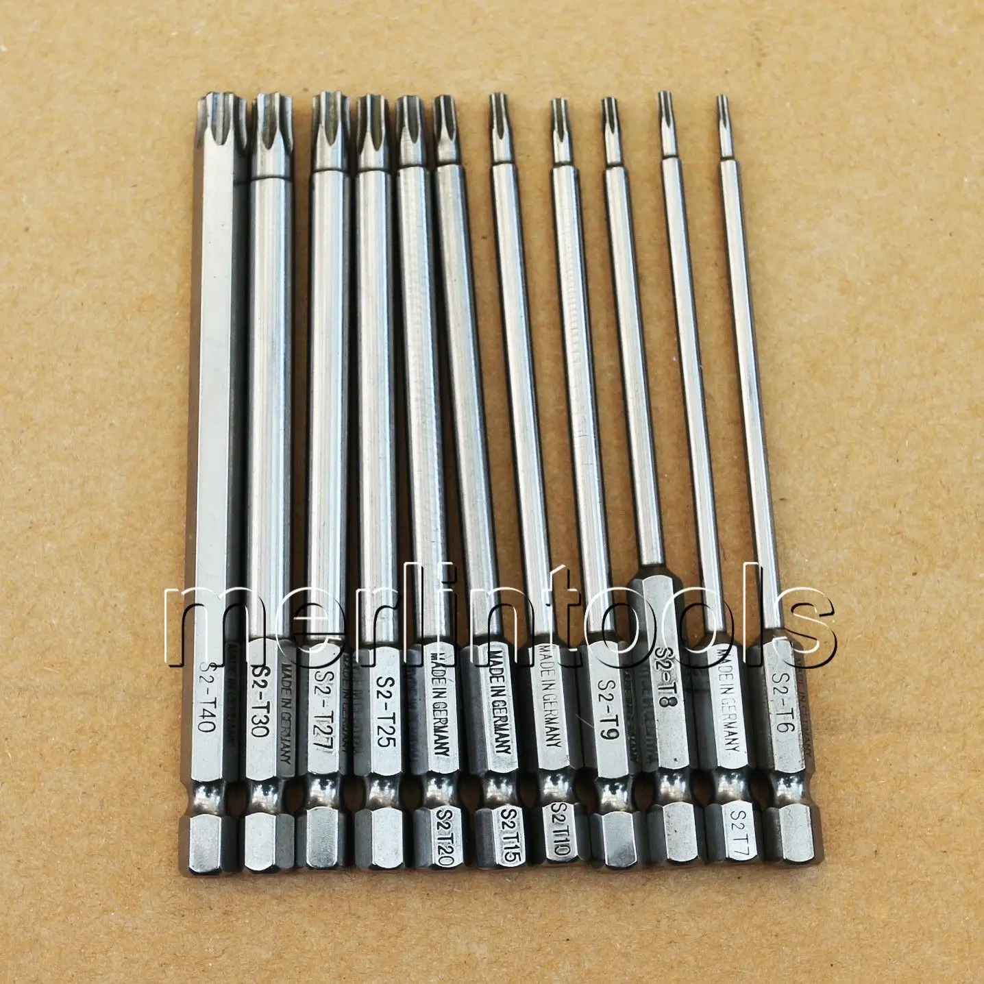 

11PC T6-T40 TAMPER STAR TORX SCREWDRIVER SET HEAD TOOL 1/4" HANDLE