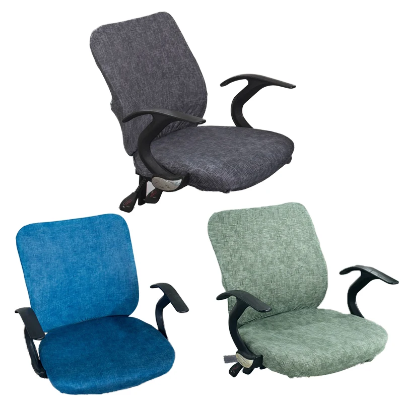 

Printed Modern Spandex Computer Chair Cover 100%Cotton Elastic Fabric Office Split Chair Cover Easy Washable Removeable