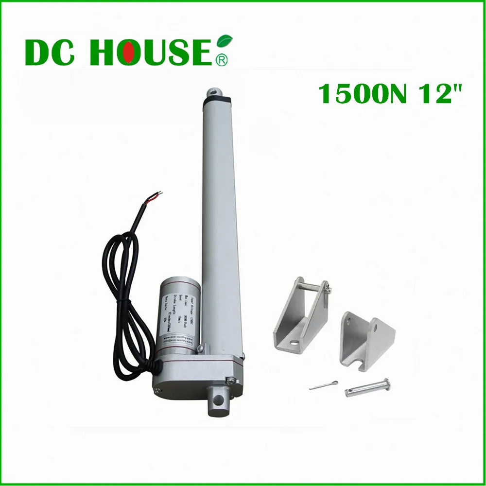 

2PCS 300mm/12inch Stroke Heavy duty DC 12V 1500N/330lbs Load Linear Actuator multi-function 12" Electric Motor