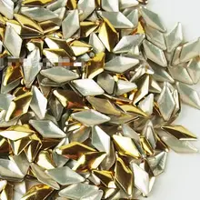 100 шт./упак. ромб металла ноготь с заклепкой украшения золотой, Серебряный Два цвета доступны