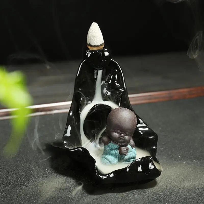 

Small Buddha Backflow Incense Burner Smoke Waterfall Incense Holder Ceramic Aromatherapy Furnace Mountain River Handicrafts