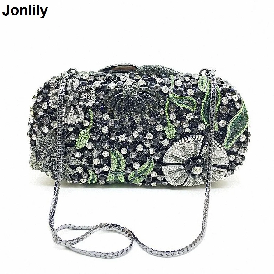 Studded Jeweled Clutch Wedding Bridal Purse Luxury Created Diamond