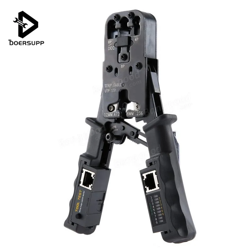

2 in 1 RJ45 Network LAN Cable Crimper Pliers Cutting Tool Cable Tester Cable Pliers 6P/8P Wire Hand Tool Test Crimping Pliers