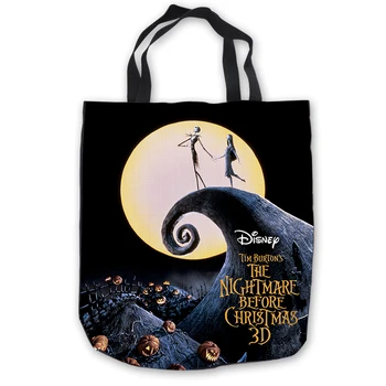 

Custom Canvas Nightmare Before Christmas Tote Hand Bags Shopping Bag Casual Beach HandBags Foldable 180713-1-27