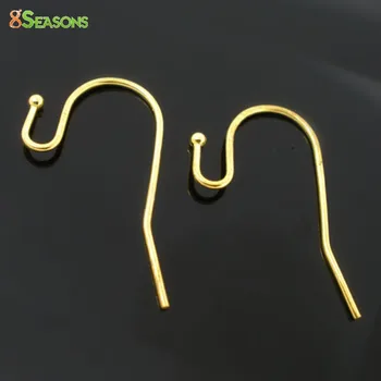 

8SEASONS 100 Pairs Gold color Ear Wire Hooks Earring Findings 21x12mm (B04148)