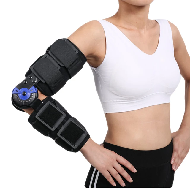 Free Size ROM Hinged Elbow Brace Arm Support Orthosis for Unstable Elbow Joint with Injuries and