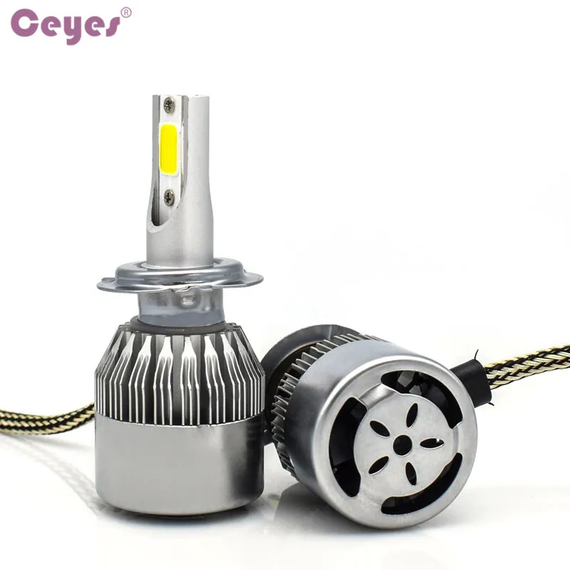 

Ceyes 2pcs Car Styling COB Led H7 7600LM 6000K Auto Headlamp Fog Light Bulb Car Headlight Bulbs Hi-Lo Beam Car-Styling 12V 24V