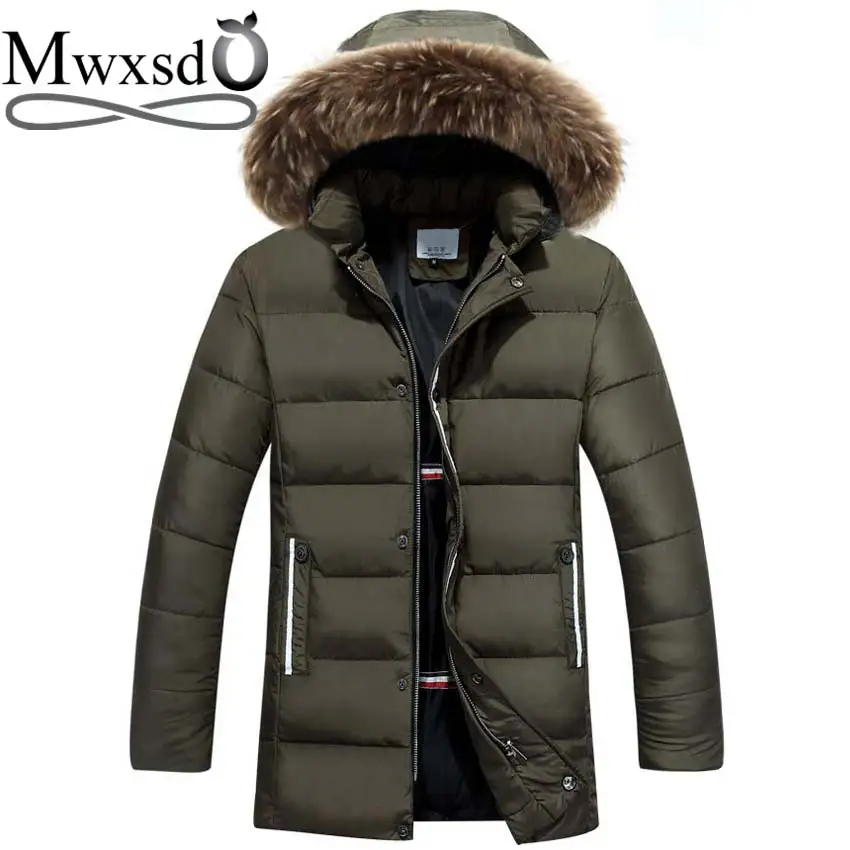 Mwxsd brand Men's winter warm hooded parka jacket & coat men thick ...