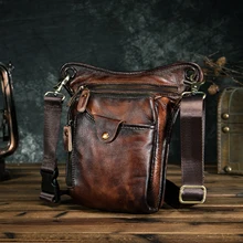 Мужская Дизайнерская Повседневная Коричневая классическая сумка на плечо из натуральной кожи, модная сумка на пояс для путешествий 211-5dc