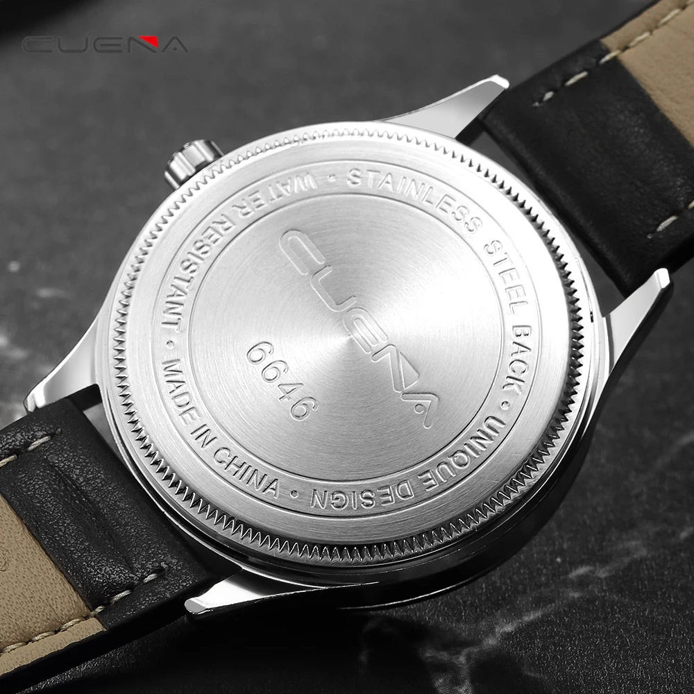 CUENA Men's Watches are Fashionable Top Brand Luxury Male Clock Quartz Watch Men Waterproof Leather Strap Silver Wristwatch 2018 CUENA Men's Watches are Fashionable Top Brand Luxury Male Clock Quartz Watch Men Waterproof Leather Strap Silver Wristwatch 2018