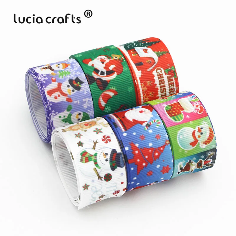 Lucia crafts мульти смешанные печатные корсажные атласные ленты DIY Швейные банты для волос подарочная упаковка Рождественский ленточный аксессуар S0101 - Цвет: Style 26 25mm 6y