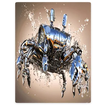 

HommomH Blanket Throw Comfort Warm Soft Plush Throw For Sofa Cool Crab Machine Metal