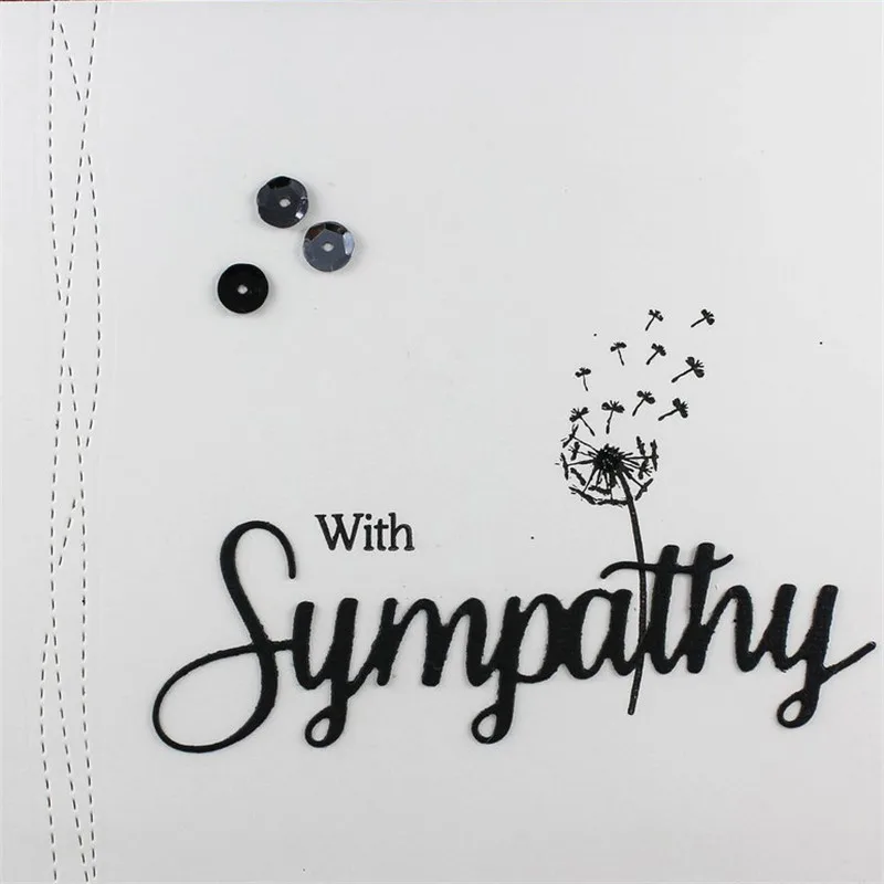 

Naifumodo Sympathy Heartfelt and Condolences Word Metal Cutting Dies for Scrapbooking Craft Dies Embossing Stencil