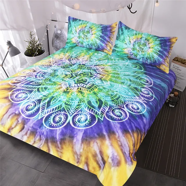 Best Price Blessliving Lotus Flower Tie Dye Bedding Sets 3 Piece