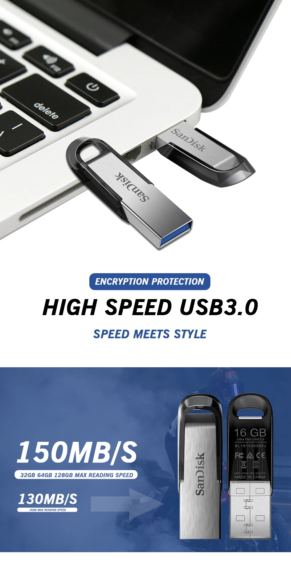 SANDISK USB Flash 32G 64G USB3.0 Подлинная Ультра чутье металлическая Флешка usb флэш-диск с логотипом на ключ карта памяти для ноутбука