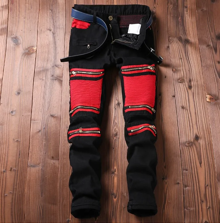 TR Mens Skinny Biker Distressed Jeans Men Ripped Rider Denim Swag Jeans