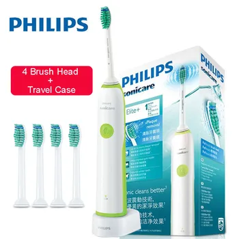

Philips Sonicare Electric Toothbrush HX3216 Rechargeable with 4 Replacement Brush Heads Waterproof Use Up to 10 Days