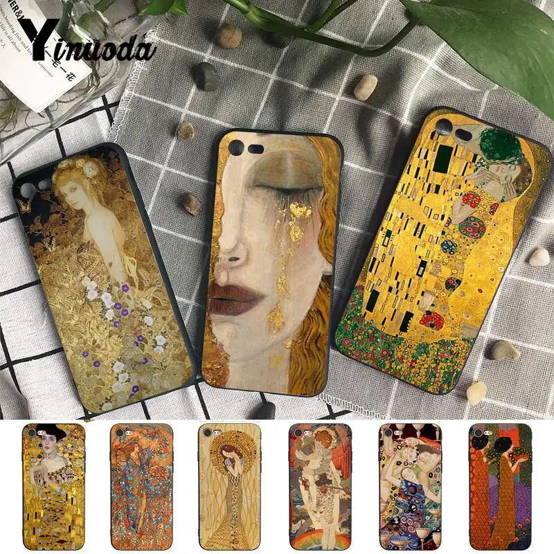 Yinuoda Gustav Klimt ТПУ черные аксессуары для телефонов Чехол iPhone 8 7 6 6S Plus X XS MAX 5 5S SE XR 10