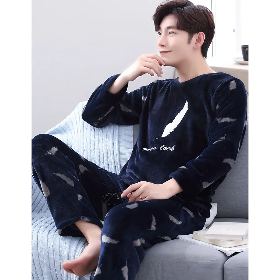 Male 100% cotton sleepwear spring and autumn long-sleeve set 100% cotton plus size plus size sleepwear summer lounge