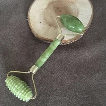 Новинка натуральный двойной головкой косметический массаж лица инструмент нефритовый ролик для лица тонкий массажер дропшиппинг