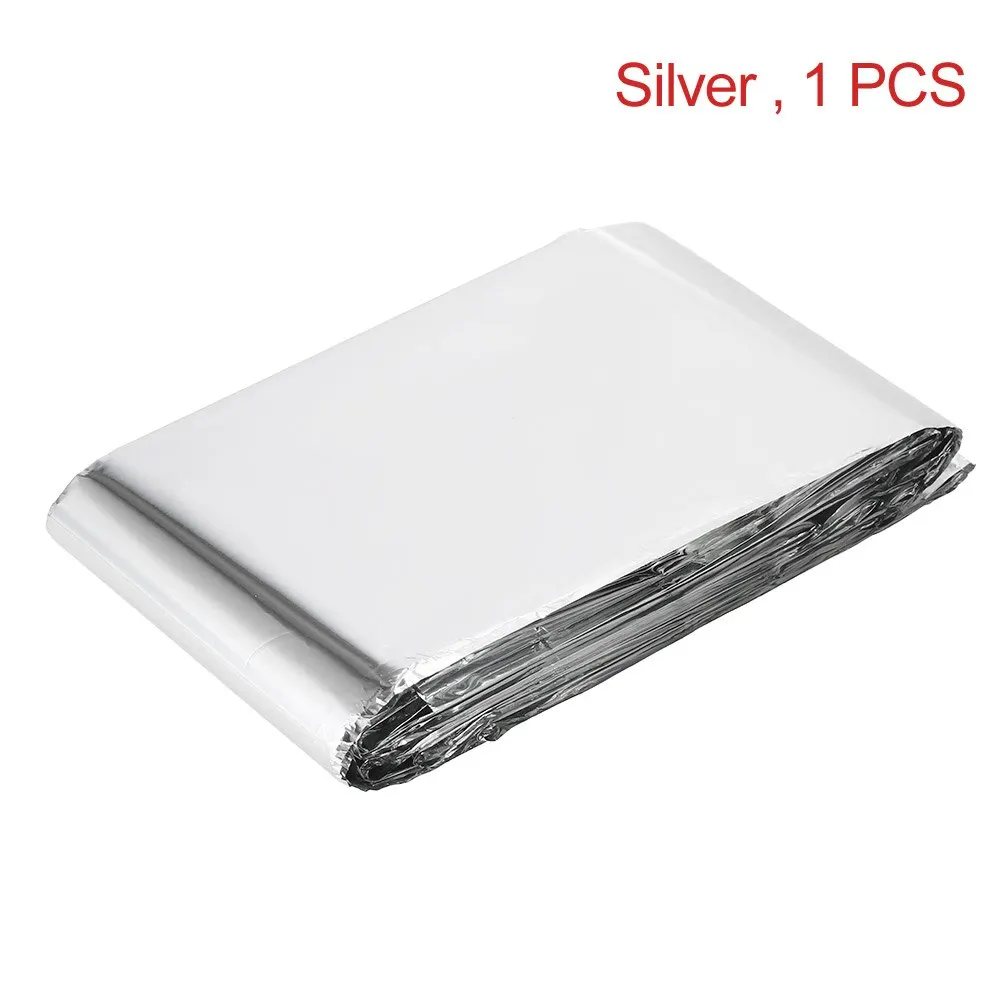 Silver 1 PCS Одеяло для спасения при аварийной ситуации на открытом воздухе тепловой штора-экран спасательное аварийное оборудование аптечка первой помощи - Цвет: Silver 1 PCS