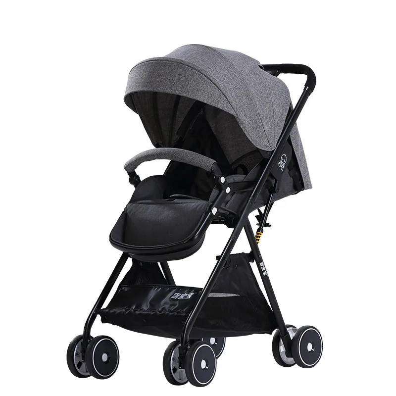 

Baby strollers can sit or lie down for shock absorbency with one click to retract high view comfortable strollers portable foldi