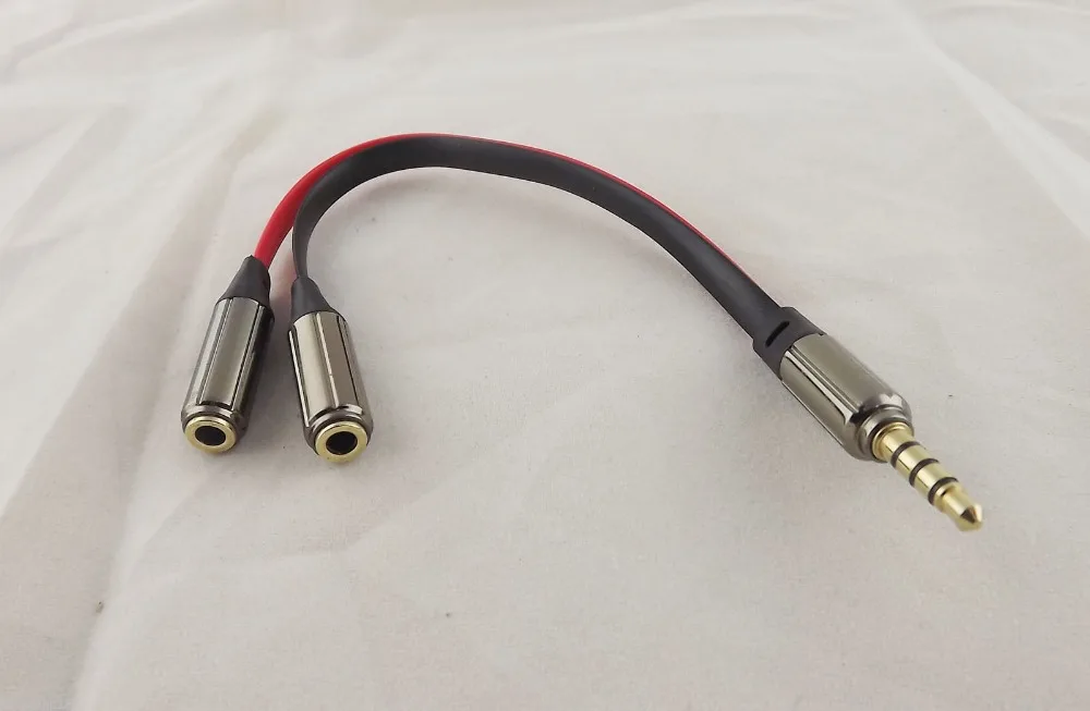 10pcs 3 5mm 1 Male To 2 Female Aux Headphone Stereo Audio Splitter Flat Lead Cable 18cm