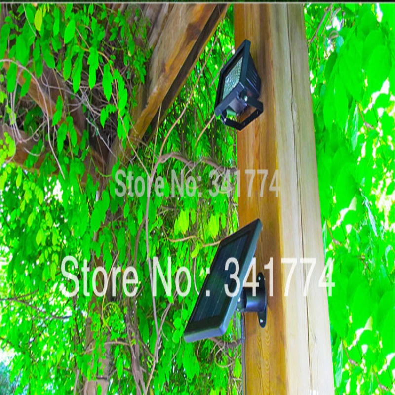 

New Luz De leds LED Solar Powered Panel Flood Lights Gutter Spotlight Wall Lamps New Year Christmas Chandelier Garden Decoration
