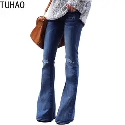 TUHAO 2019 весна брюки, джинсы с яркой отделкой для женщин узкие джинсы с высокой талией женские синие эластичные брюки-стрейч талии женские