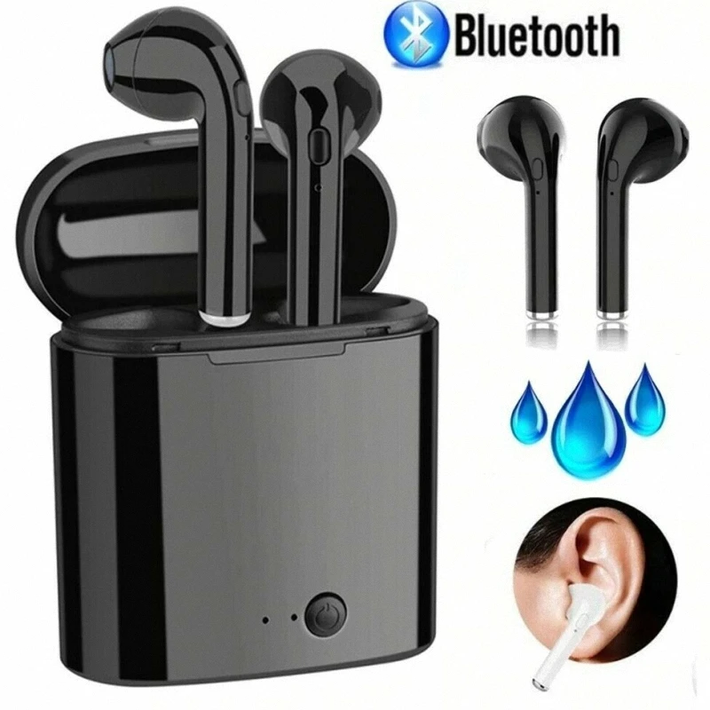 I7 tws Twins Bluetooth наушники спортивные bluetooth гарнитура с микрофоном сменная коробка