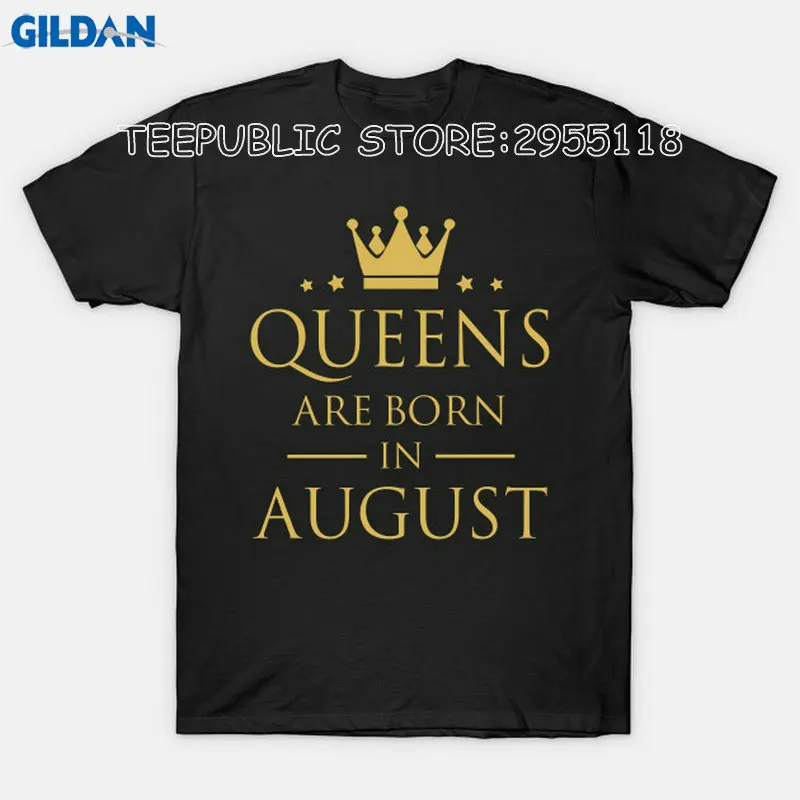 Cool Tees Short Sleeve Women Queens Are Born In August O-Neck Tees For Women