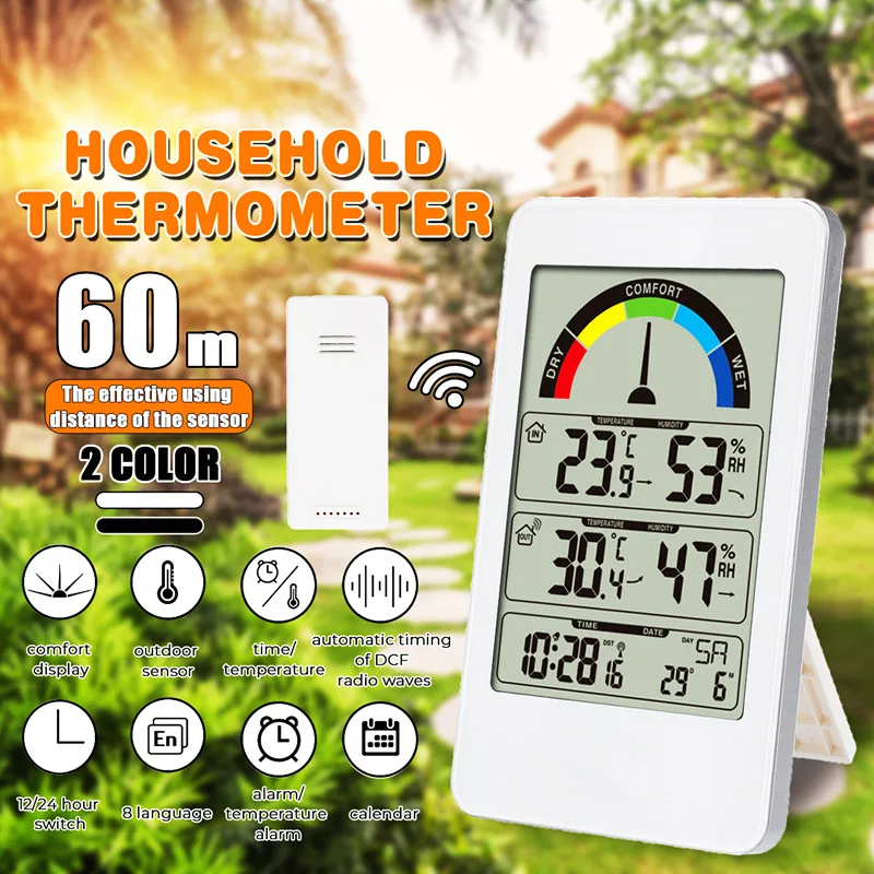

ZEAST Weather Station Wireless Indoor Outdoor Sensor Thermometer Hygrometer Digital Alarm Clock Barometer Forecast Color