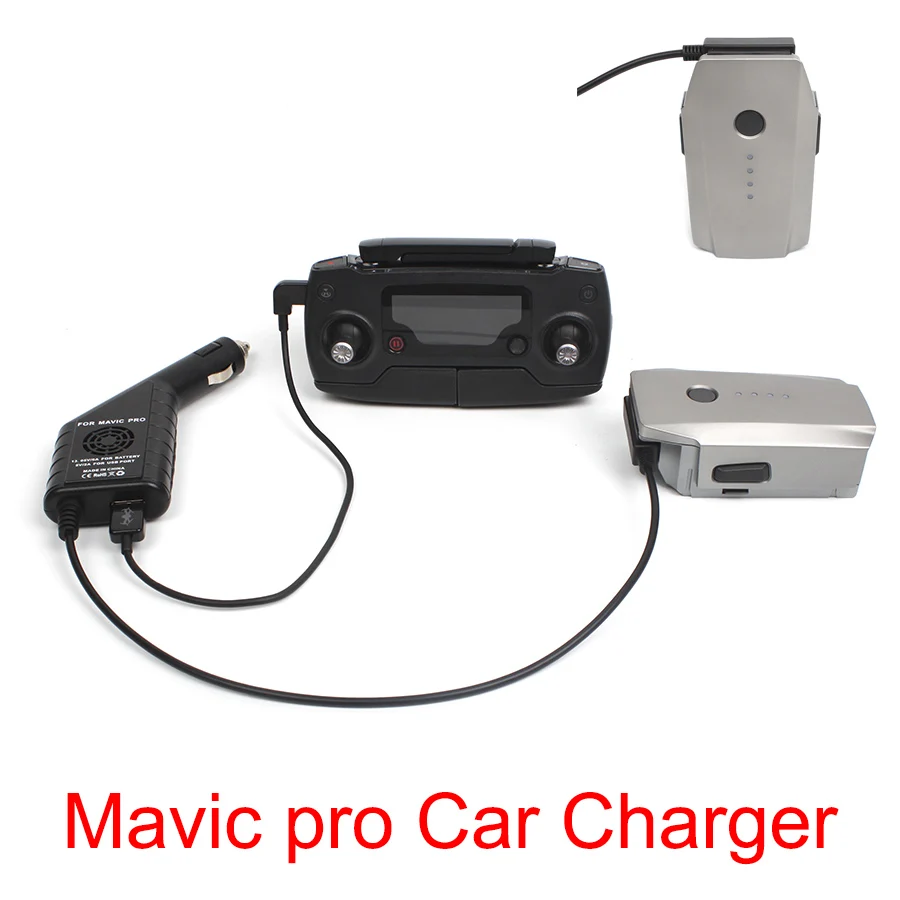  2in1 Car Charger Safe Fast Battery Controller Charger with USB Port for DJI MAVIC PRO Platinum Dron