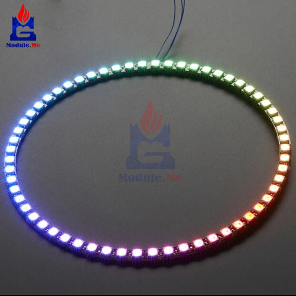 

60 Bits Digital WS2812 RGB LED Ring Full Color Highlighting WS2812 5050 SMD Leds Strip Module Microcontroller DC 5V for Arduino