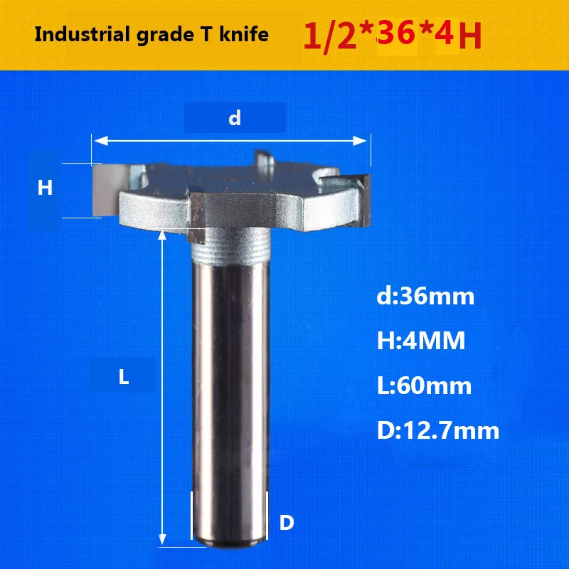 1/2 дюйма 4 т или 6 т деревообрабатывающий фреза вольфрамовый Карбид Т Тип резец резьба по дереву инструменты Деревообрабатывающие инструменты нож - Длина режущей кромки: W1