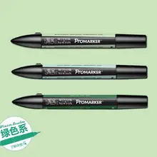Winsor& Newton ProMarkers двойной наконечник графический маркер зеленый цвет тон профессиональные ручки для дизайна