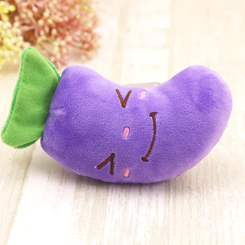 DRESSPET игрушки для собак смешной интерактивный плюшевый жевательный Писк игрушки Чили Баклажан морковь гриб Тыква стиль - Цвет: Eggplant