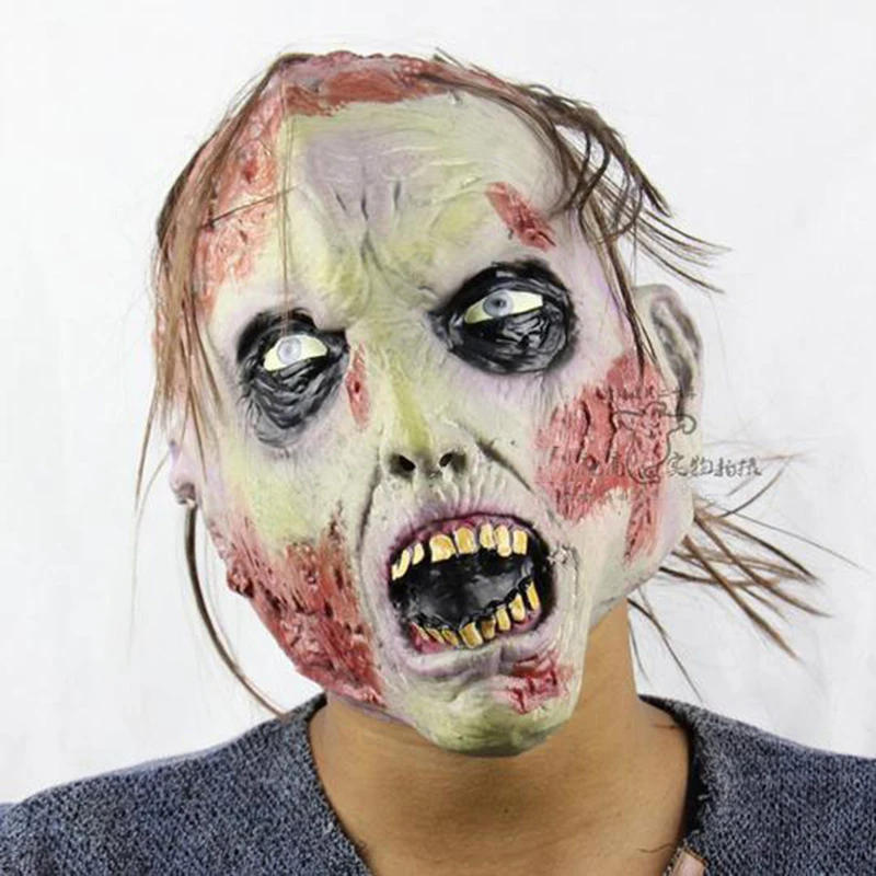 2016 party mask halloween costume the walking dead halloween mask crazy mask creepy latex realistic rubber - Cheap Creepy Halloween Costumes 2016 party mask halloween costume the walking dead halloween mask crazy mask creepy latex realistic rubber - Cheap Creepy Halloween Costumes
