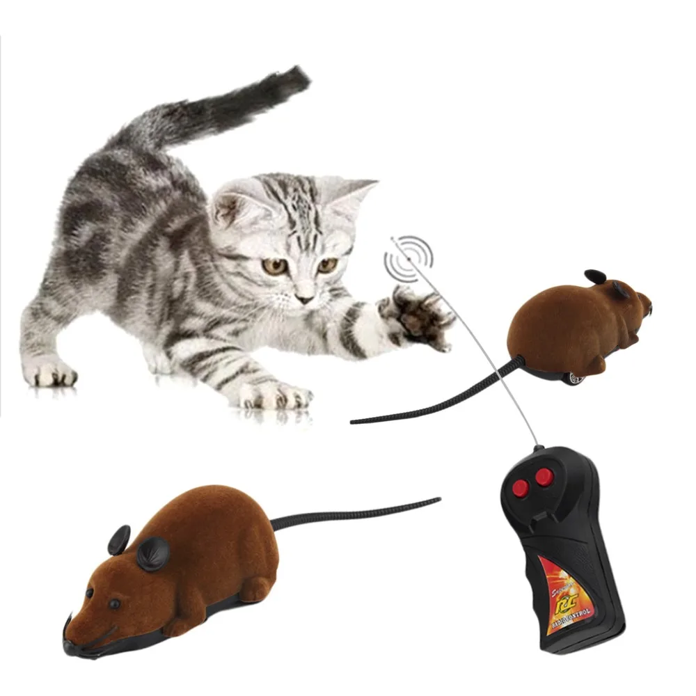

2018 New Cat Toys Remote Control Wireless Simulation Plush Mouse Electronic Rat Mouse Mice Toy For Pet Cat Toy Mouse