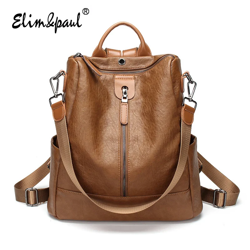Large Women Backpacks For Girls Backpacks Female Zipper Soft Comfortable Shoulder Bags Casual