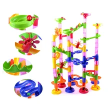 105 PCS DIY Construção de Mármore Corrida Corrida Bolas Tipo Gasoduto Labirinto Pista Bloco Educacional Brinquedo Do Bebê Blocos de Construção Para Crianças