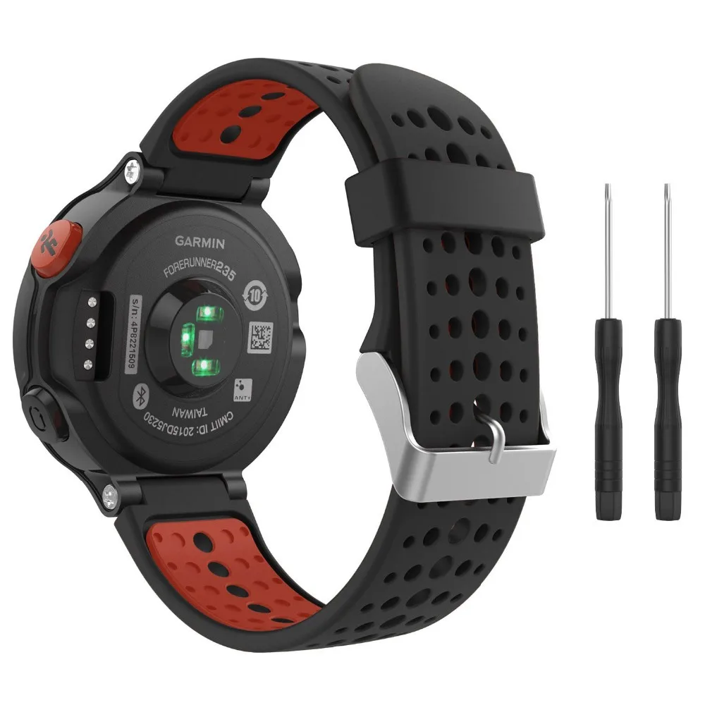 Honecumi спортивный смарт-ремешок для наручных часов для Garmin Forerunner 235/230/620/630/735XT/235Lite силиконовый ремешок Браслет аксессуар - Цвет: Orange with black