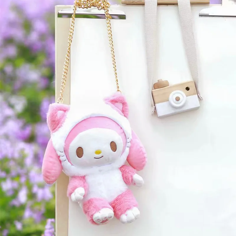 1 шт. my melody cosplay cat my melody Мягкие плюшевые сумки игрушки cinnamoroll плюшевые кошельки для девочек Подарки - Цвет: melody bag