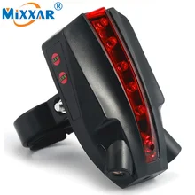 ZK20 5 LED 2 Laser Bicycle Bike Logo Intelligent Rear Tail Light Safety Lamp Super Cool Night Smart Cycling Red Light Waterproof