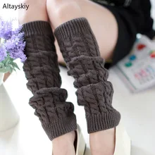 Leg Warmers Women Knitting Crochet Warm Long Legging Womens Korean Style Elegant All-match Ladies Simple Trendy Solid Color Chic