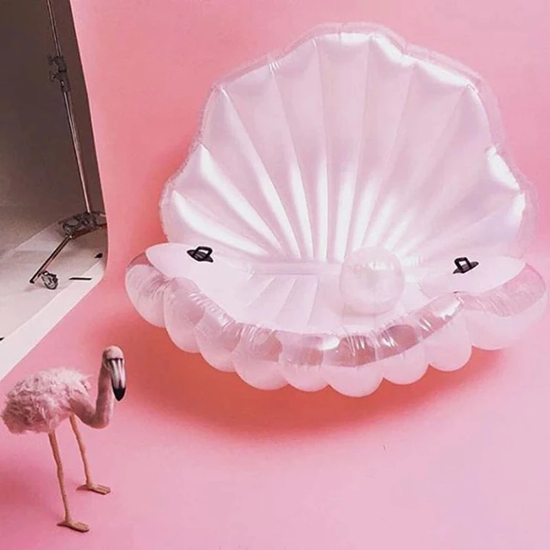 

PVC Inflatable Clam Shell Water Floating Row Of Variety of Swimming Pearl Shell Scallop Swimming Ring,HA071