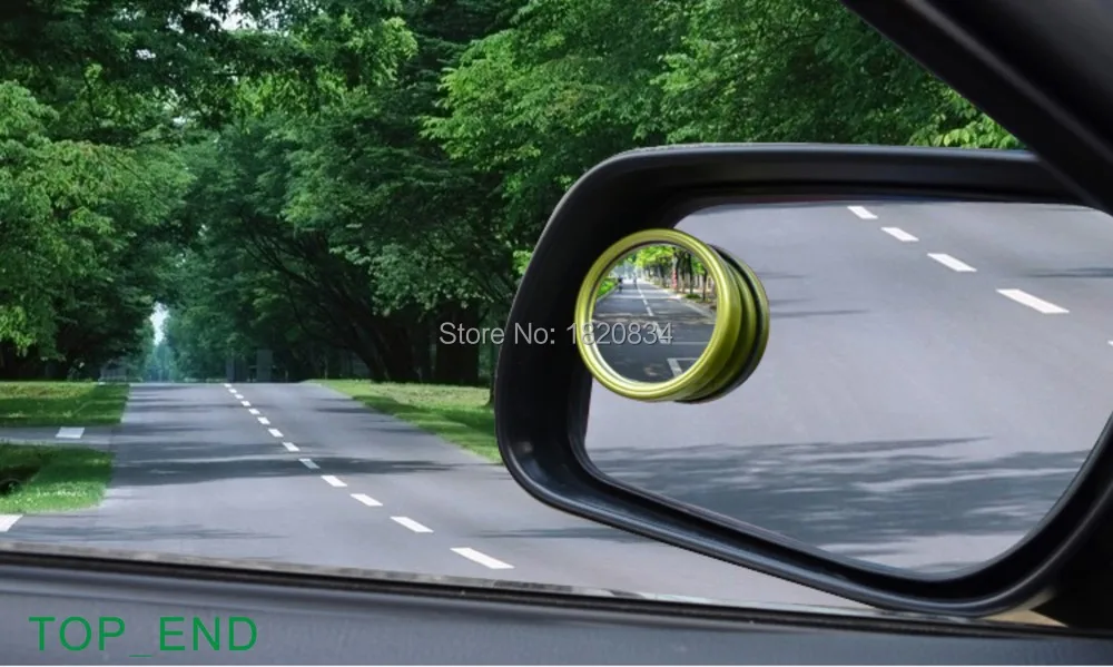 " с подключением к постоянному току боковое зеркало, Алюминий сплав, 360 градусов Регулируемая Автомобильное Зеркало для слепых зон, 7 цветов, лента 3М+ безопасности