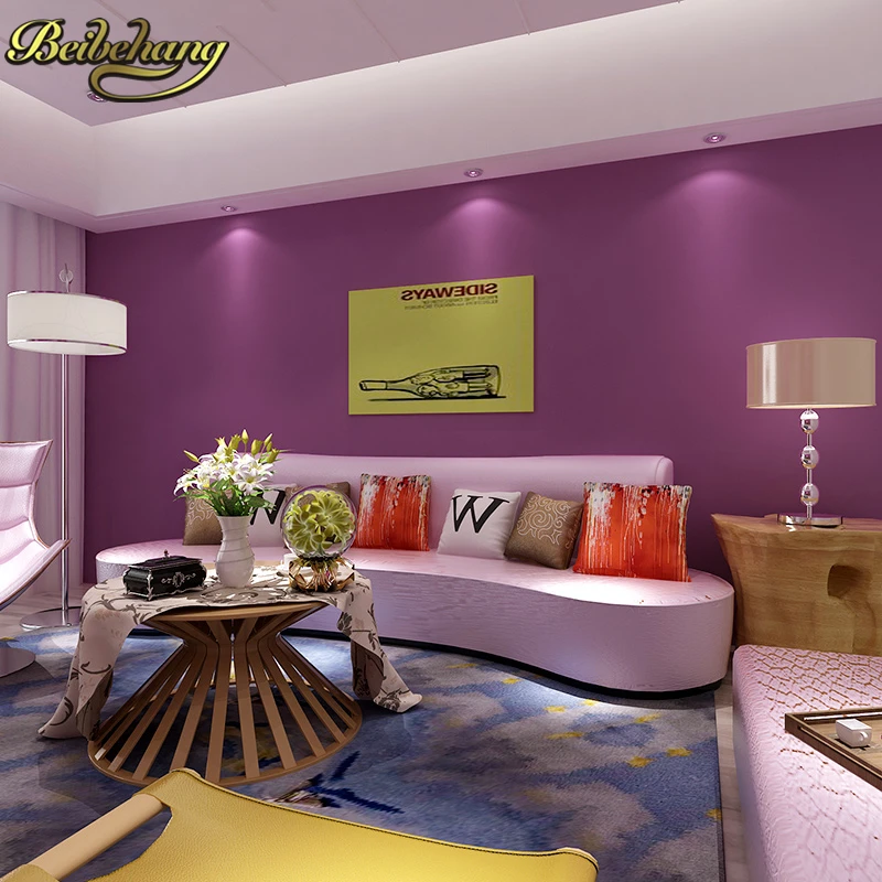 Beibehang фиолетовый твердый шелк обои для гостиной Papel де Parede пасторальный цветок стены рулон бумаги домашний декор спальня ТВ диван