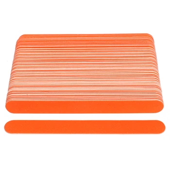 

50Pcs Professional Nail File Wooden Nail Buffer Block Straight Orange Files For Manicure UV Gel Varnish File Nail Design Tools
