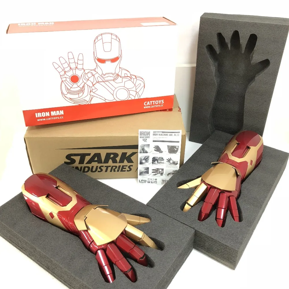 

Cattoys 1:1 Iron Man MK42 Guntlet Arm Laser Device Palm Light Sound Effect Cosplay Model Collection Toy Gift With Original Box